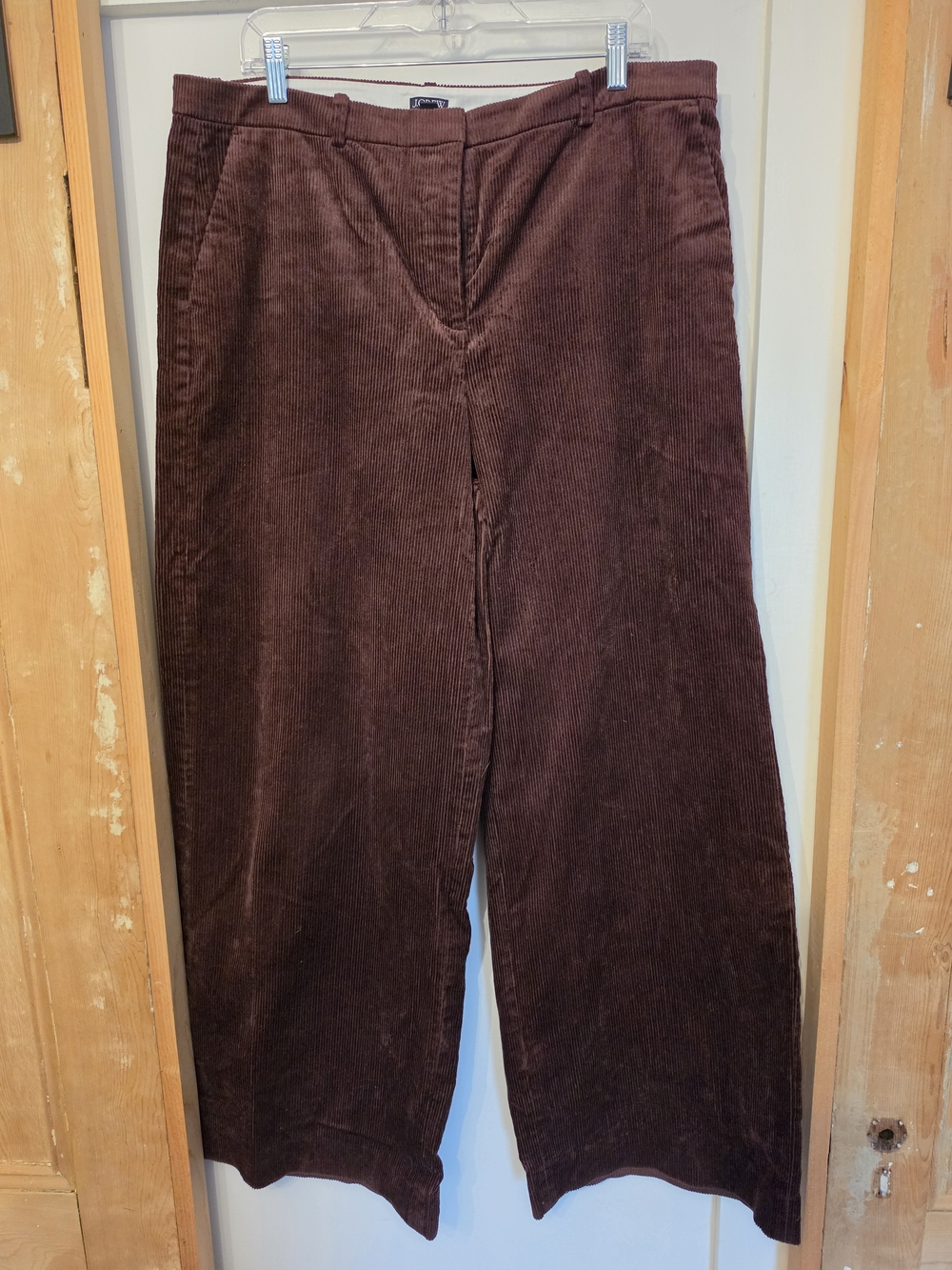 J. Crew Women's Wide-Leg Corduroy Pants in Chocolate Brown (14T)
